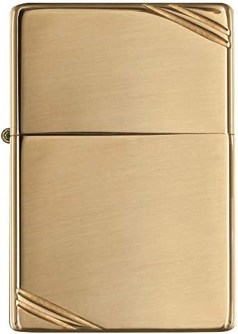 Zippo Vintage High Polish Brass Pocket Lighter with Slashes Pocket Lighter | Ideal gift for Birthdays, Father's Day, Christmas, Valentine's Day