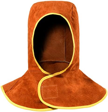 Welding Hood - Leather Welder Cap with Neck Shoulder Drape - Full Cover