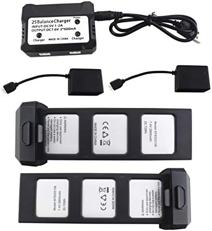 sea jump Accessories 2PCS 7.4V 2800mah Lithium Battery with 2in1 Charger for HS720 HS720E Folding Brushless Quadcopter Accessories