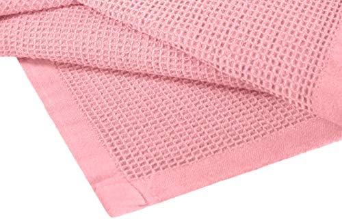 Crover All Season Waffle Premium Thermal Blanket Queen Size 90"x90" Durable Soft Cozy Breathable Weave Design 100% Cotton, Orchid Pink