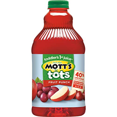 Mott's For Tots Apple, 64 Fl Oz Bottle, Juice With Purified Water, Good Source Of Vitamin C, 40% Less Sugar Than 100% Apple Juice, No Artificial Sweeteners