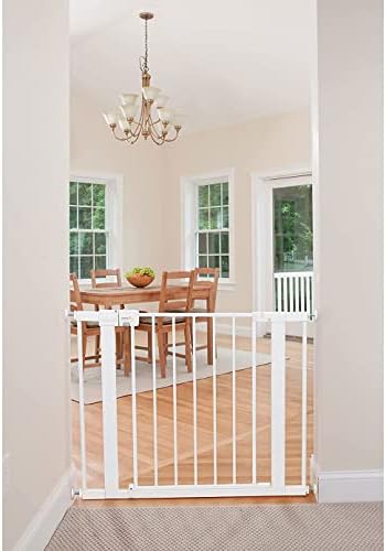 Safety 1st Easy Install Walk Thru Baby Gate for Doorway With Door, Dog Gates, Fits 29"-38", Easy Install 28" Tall, White