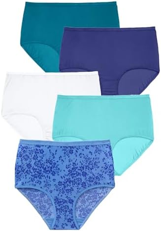 Comfort Choice Plus Size 5-Pack Classic Silky Nylon Brief