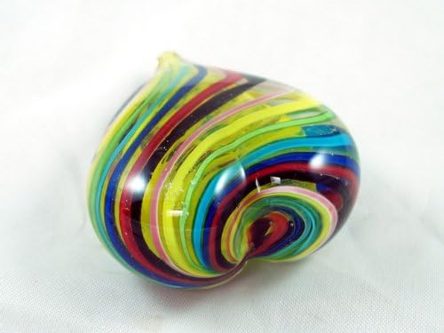 M Design Art Handcraft Layer by Layer Real Rainbow Swirls Glass Paperweight [Kitchen]