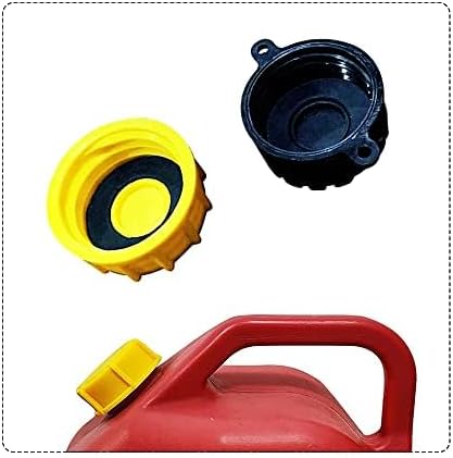 KP KOOL PRODUCTS Gas Can Cap Replacement - Solid Base (1-Coarse and 1-Fine Thread) - Fits Most 1/2/3/5 Gallon Gas Cans - 1-3/4" Cap