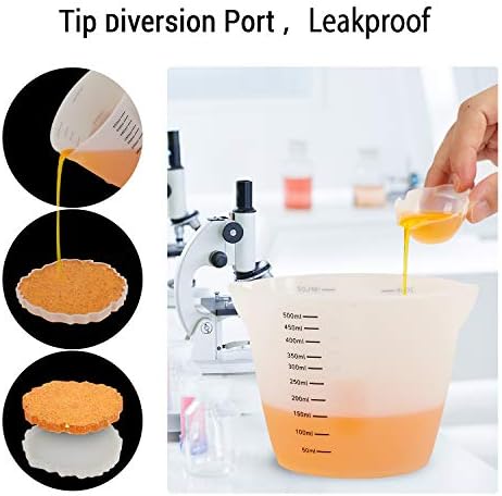 Gartful 500ml & 250ml Large Silicone Measuring Cups, Resin Mixing Cups for Epoxy, Jewelry Casting Molds, Acrylic Paint Pouring, Cup Making