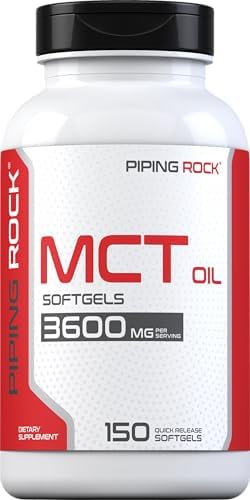 Piping Rock MCT Oil Softgel Capsules 3600mg | 150 Pills