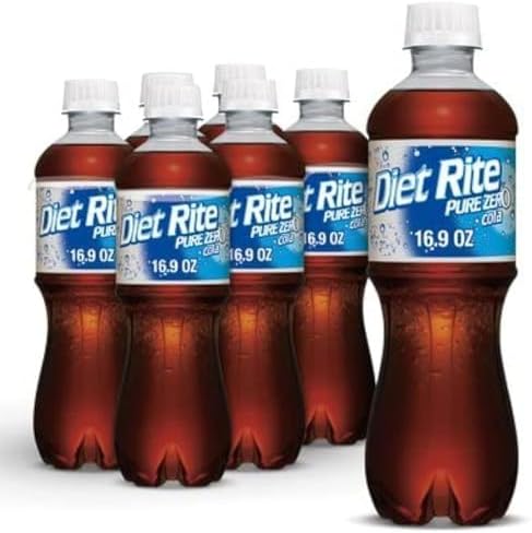 Diet Rite Pure Zero Cola, soda, No Caffeine, 6 pack of 16.9 oz bottles