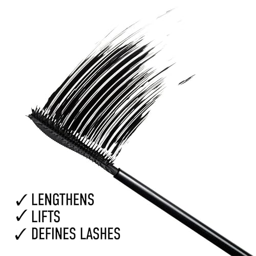 bareMinerals Strength & Length Serum-Infused Black Mascara with Plant-Based Lash Serum, Lengthens, Lifts & Defines for Healthier Lashes, Vegan