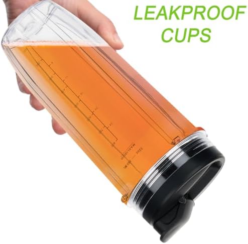 Replacement 24oz Blender Cup with Sip & Seal Lid For Nutri Ninja BL450 BL456 BL480 BL482 BL640 BL642 BL682 BN751 BN801 Foodi SS101 SS151 SS351 SS401