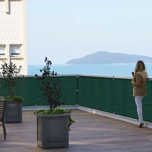 SUNLAX 3'x10' Black Balcony Privacy Screen Fence Windscreen 90% UV Block