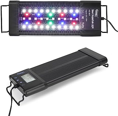 hygger Aquarium Programmable LED Light, for 30~36in Long Full Spectrum Plant Fish Tank Light with LCD Setting Display, 7 Colors