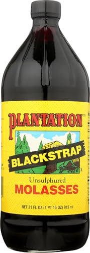 Plantation Organic Blackstrap Molasses 31 oz – Unsulphured, USDA Organic, Rich Robust Flavor for Baking, Cooking & Beverages; Natural Sweetener.