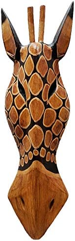 Stoneage Arts Giraffe Zebra Face Mask Wall Hanging Décor Hand Painted Patterns African Safari Decorative Accent A Contemporary Variation An Awesome