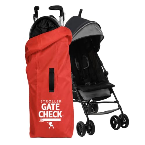 J.L. Childress Gate Check Bag for Umbrella Strollers - Travel Bag for Airplane, Fits Most Single Umbrella Baby Strollers, Airport Accessories for Gate Check, Flying Essentials - Red