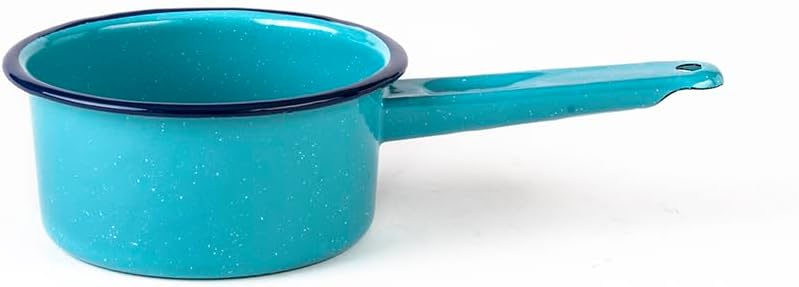Cinsa 1 Qt Granite Ware Saucepan - Enamel on Steel, Turquoise Blue | Antibacterial Non-Porous Porcelain Finish for Indoor & Outdoor Cooking - Even Heat Distribution for Consistent Results
