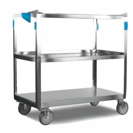 Carlisle FoodService Products UC5032135 3 Shelf Stainless Steel Utility / Service Cart, 500 Pound Capacity, 35" Long x 21" Wide x 36" HIgh, Large