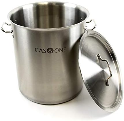 Gas One Fryer Pot 32 quart - All Purpose - Stainless Steel Tri-Ply Bottom with All Purpose Pot Deep Fryer Steam & Boiling Basket