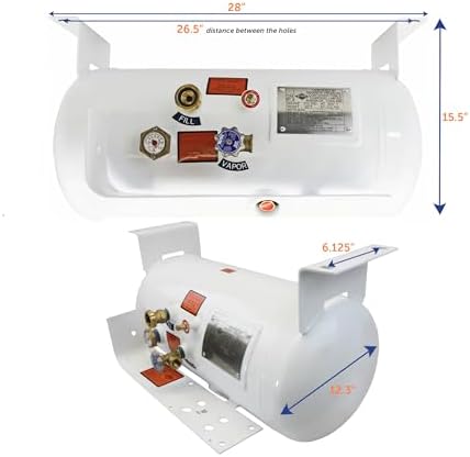 Flame King YSN122 12.2 Gallon RV, Van Or Trailer Horizontal ASME RV Propane Tank Cylinder, 12" x 28"