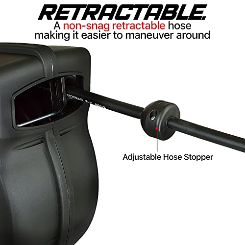 ReelWorks Air Hose Reel Retractable 3/8" Inch x 50' Foot | Hybrid Polymer Hose Max 300PSI Commerical Polypropylene Construction