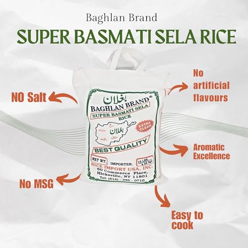Baghlan Brand Super Basmati Sela Rice Extra Clean 10 Lbs رز بسماتي بغلان سوبر ممتاز