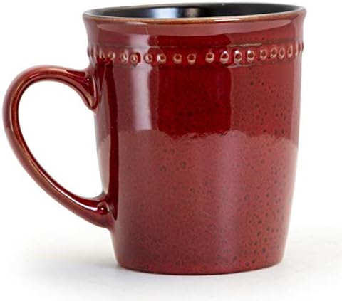 Elama Regency 16 Piece Stoneware Dinnerware Set in Red