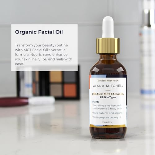 Alana Mitchell Organic MCT Face Oil – Natural Coconut Oil for Skin to Hydrate & Help Prevent Wrinkles & Fine Lines – Face Moisturizer for Women