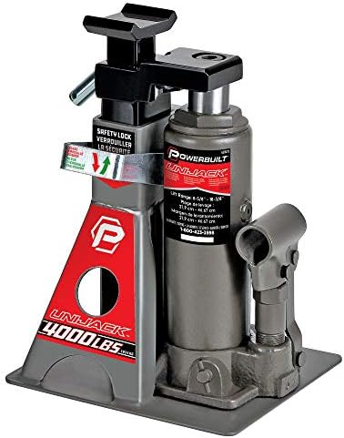 Powerbuilt 3 Ton, Bottle Jack and Jack Stands in One, 6000 Pound Capacity, All-in-One Car Lift, Heavy Duty Vehicle Unijack, Wide Base, 620471