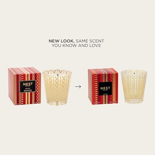 NEST New York Scented Classic Christmas Candle, Holiday - 8.1 oz - Up to 60-Hour Burn Time - Reusable Glass Vessel