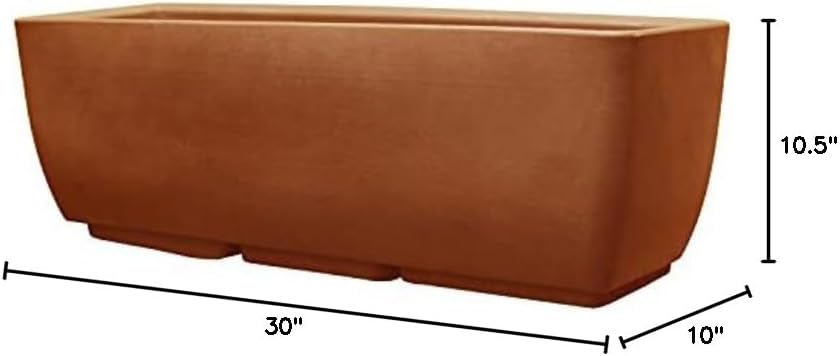 RTS Home Accents 30" Urban Rectangular Garden Planter, Graphite - Stylish, Durable, and Weather-Resistant Planter for Outdoor Gardens, Patios, and Urban Spaces
