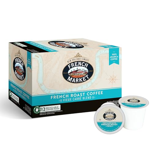 French Market Streetcar Blend Dark Roast Single Serve Coffee Pods, 12ct Box (Pack of 6)
