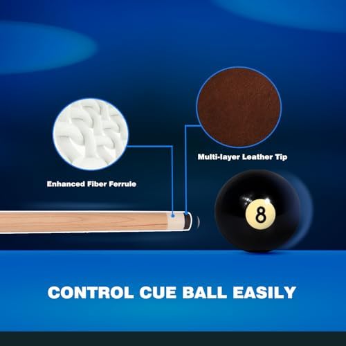GSE 36"/42"/48"/52"/58" 1-Piece Canadian Maple Shorty Pool Cue Sticks | Solid Hardwood, Billiard House Bar Pool Cue Sticks for Beginners, Small Limited Tight Space Use