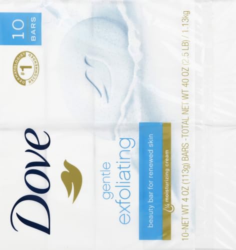 Dove Beauty Bar for Softer and Smoother Skin Gentle Exfoliating More Moisturizing Than Bar Soap 3.75 oz 10 Bars