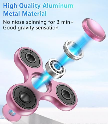 Fidget Spinner Toy Ultra Durable Stainless Steel Bearing High Speed 2-5 Min Spins Precision Metal Material Hand Spinner EDC ADHD Focus Anxiety