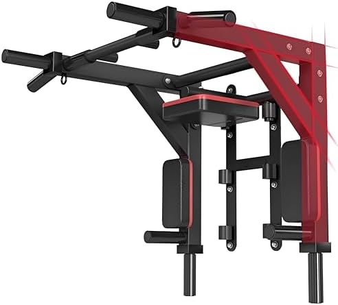 HAKENO Multifunctional Wall Mounted Pull Up Bar/Chin Up bar,Dip Station for Indoor Home Gym Workout,Power Tower Set Gym Equipment 800LBS