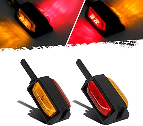 Partsam 2x 4 LED Clearance Trailer Fender Lights Amber Front Red Back 4 Diodes RH/LH