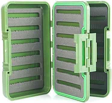 Maxcatch Fly Boxes For Fly Fishing Double Side Waterproof Fishing Tackle Box (Olive (4 Split Foam Inserts), 5.9inch x4.1inch x1.7inch)