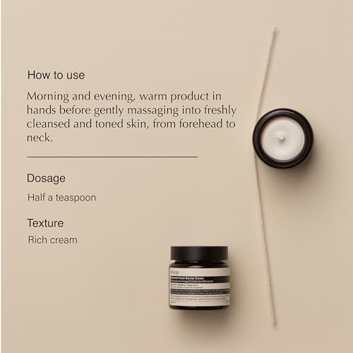 Aesop Element Facial Barrier Cream | Nourishing, Emollient Rich Cream for Dry & Dehydrated Skin | Provides Soothing Barrier Protection | 2oz / 60mL