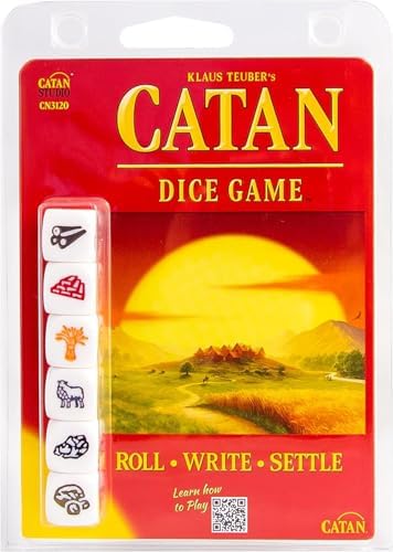 CATAN Dice Game - Portable Fun for On-the-Go Adventures! Strategy Game, Family Game for Kids and Adults, Ages 7+, 1-4 Players, 15-30 Minute Playtime