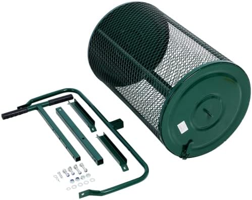 Peat Moss Spreader 24inch,Compost Spreader Metal Mesh,T Shaped Handle for Planting Seeding,Lawn and Garden Care Manure Spreaders Roller