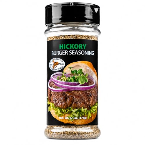 Hi Mountain Hickory Burger Seasoning | Smoked Hamburger Seasoning | Smoked hickory burger seasoning with garlic for rich grilled flavor on beef, turkey, chicken and venison burgers.