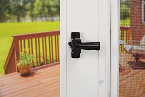 Wright Products - Keyed Colonial Push Button Door Latch for Screen and Storm Doors, Black, 1 Unit