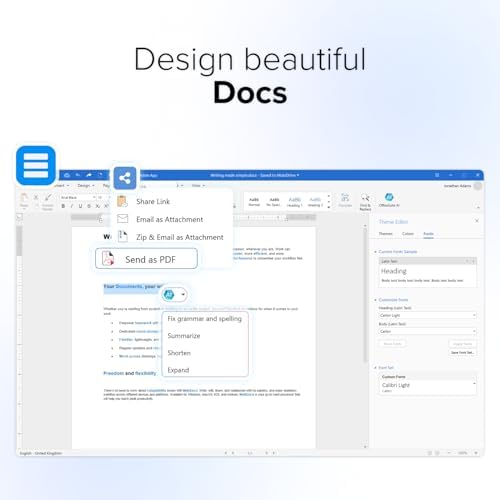 MobiOffice Lifetime 4-in-1 Productivity Suite for Windows | Lifetime License | Includes Word Processor, Spreadsheet, Presentation