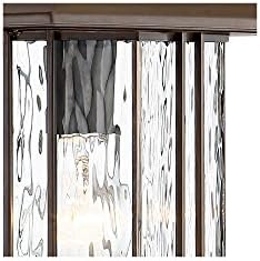 Deaver 15 1/4" Rubbed Bronze Motion Sensor Outdoor Wall Light Fixture | Modern Oil Clear Water Glass Lantern Dusk to Dawn Security Exterior House