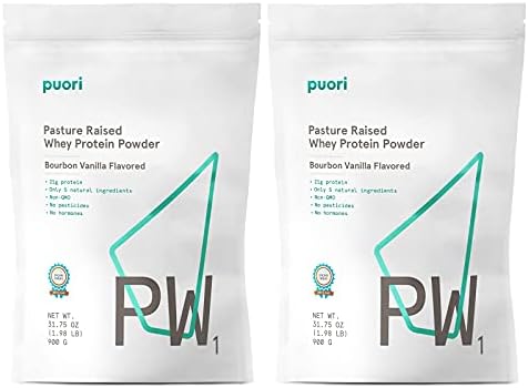 Puori PW1, Grass Fed Whey Protein Powder, Dark Chocolate, 30 Servings | Pasture-Raised Whey Protein Powder Drink Mix containing BCAA Amino Acids - Post-Workout Supplement for Muscle Gain & Recovery