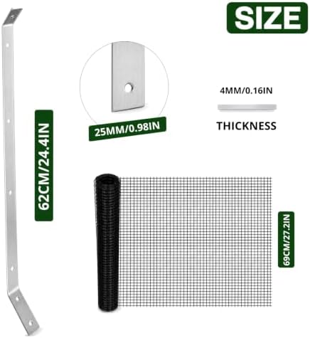 Rosvola Cat Fence Barrier, 33FT Cat-Proof Fence Topper System, Fence Conversion System for Cats, Cat Fence Extension & Conversion Kit for Yard Garden