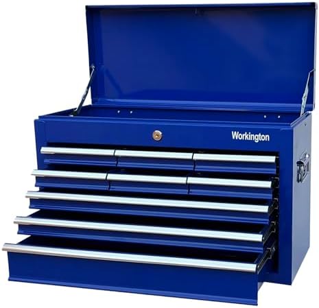 Workington Portable Metal Tool Chest with 9 Drawers, 24" 9-Drawer Tool Chest Cabinet with Ball Bearing Drawer Slides