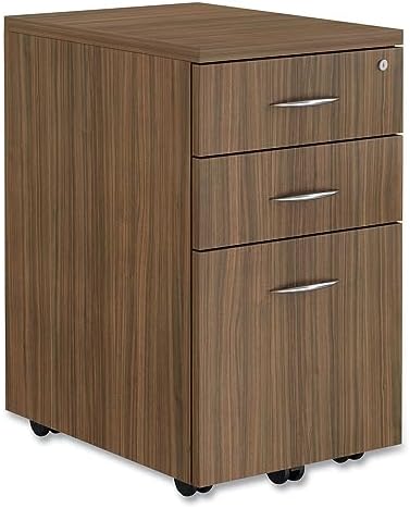 Alera Alera Valencia Series Mobile Pedestal File, Left/Right, 3-Drawer: Box/Box/File, Legal/Letter, Walnut, 15.88 X 20.5 X 28.38