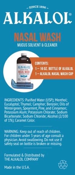 Alkalol - A Natural Soothing Nasal Wash, menthol, 2 Piece Set 1 Count