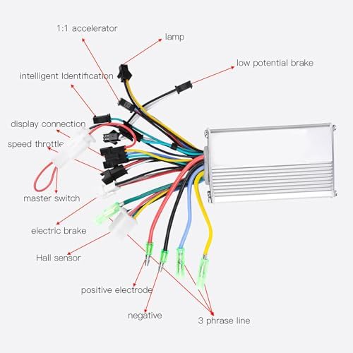 Electric Bike Motor Controller, LCD Display Brushless Motor Speed Controller 24V-36V Compatible for Commuters, Urban Cyclists, and Off-Road Riders
